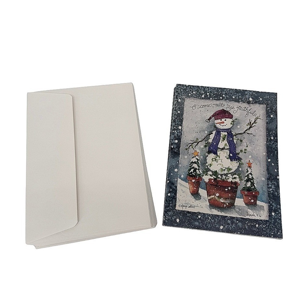 Crown Point Graphics Christmas Greeting Cards Snowman Topiary Religious Holiday